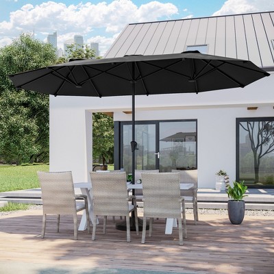 Sonkuki 13 x 7.2Ft Double-Sided Patio Umbrella with Large Canopy Outdoor Table Umbrella for Garden, deck and pool