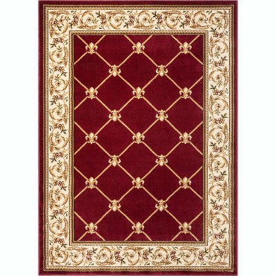 Patrician Trellis French European Formal Traditional / Contemporary Floral Thick Soft Plush Area Rug