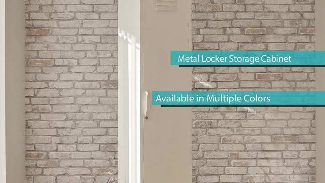 RealRooms Shadwick Single Metal Locker Storage Cabinet, 6 of 9, play video