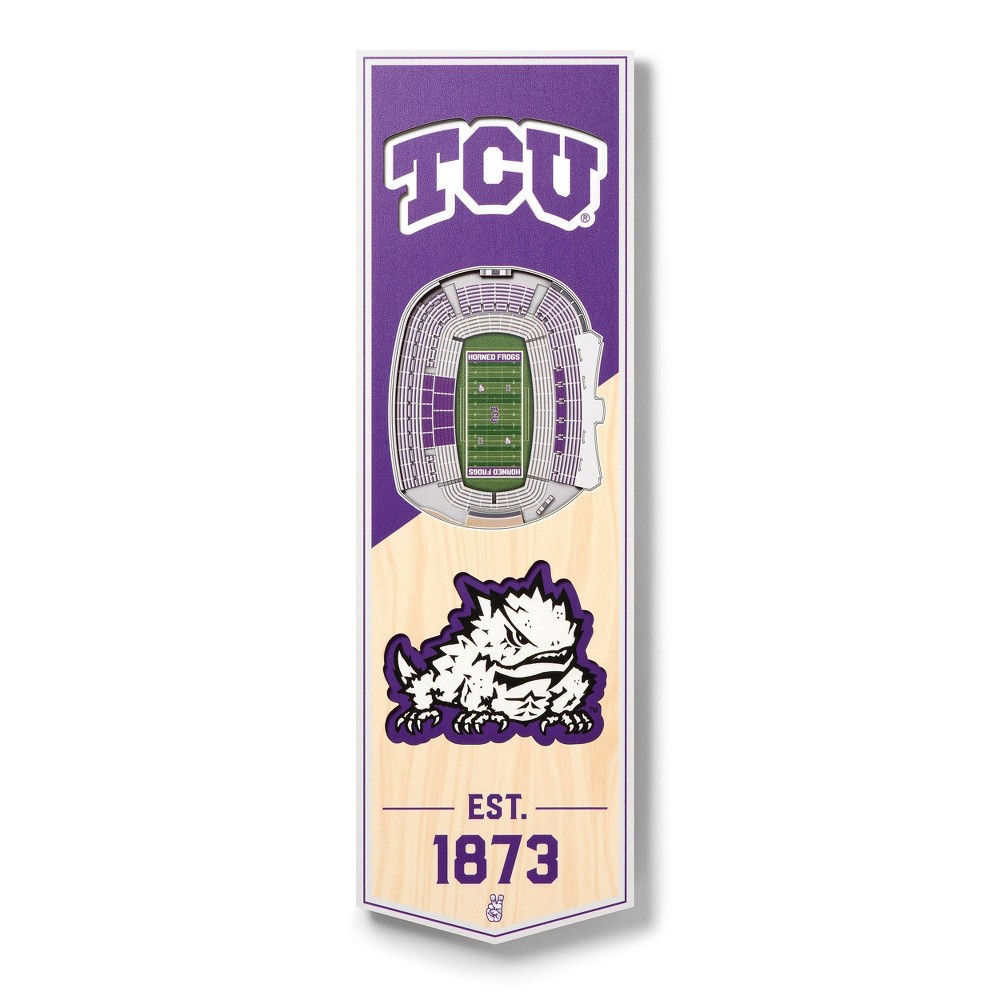 Photos - Other interior and decor NCAA TCU Horned Frogs 3D Stadium Banner, 6"x19", Multicolor, Floating Wall