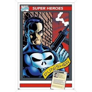 Trends International Marvel Trading Cards - Punisher Framed Wall Poster Prints - 1 of 4
