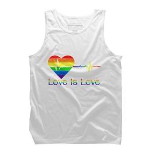 Adult Design By Humans Pride Love is Love Heartbeat By WinterJJ Tank Top - 1 of 2
