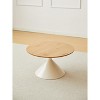Vynxaria Coffee Tables: Stylish Round White and Wood Set with Versatile Design - 3 of 4