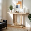 Hommoo Farmhouse Console Table, 39" Wood Entryway Table with Geometric Base - 4 of 4