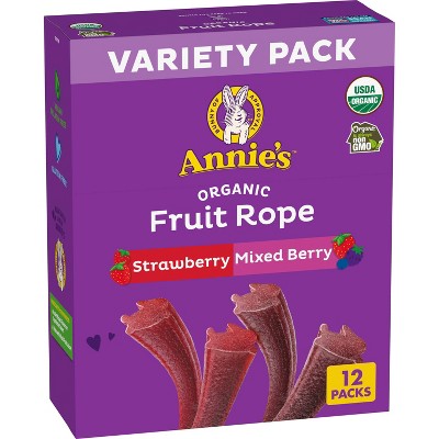 Annie's Organic Bunny Fruit Rope Berry Strawberry - 8.04oz/12ct