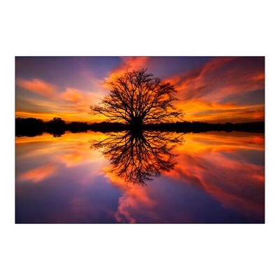 Large Multicolor Tempered Glass Landscape Wall Art