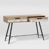 Aurora Entryway Table Beige/White - CorLiving: Mid-Century Modern, Rustic Feel, Splayed Legs, Metal Handles - 3 of 4