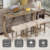 4-Piece Bar Table Set with Power Outlet, Dining Set Contemporary, Dining Set Rectangle with 3 Padded Stools for Living Room&Dining Room-Cuddlewood - 3 of 4