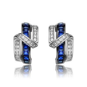 Guili Sterling Silver Stud Earrings with Colored and White Cubic Zirconia, a Playful Yet Elegant Design for a Soft and Feminine Statement Look - 1 of 3