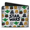 Adult Star Wars Classic Six Character Face Collage AOP Bi-Fold Wallet - 2 of 3