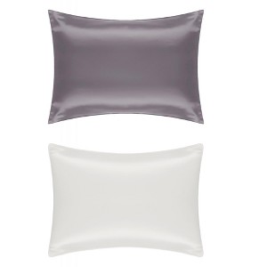 Unique Bargains Silk Soft and Smooth Envelope Closure Pillowcase Queen 20"x30" 2 Pcs - 1 of 4