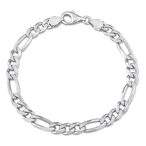 EVERLY JEWELRY | Sterling Silver 5.5mm Figaro Chain Bracelet - 7.5 in - 1 of 4