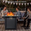 28 Inch Propane Fire Pit Table, 50000BTU Rectangle Fire Table with Cover, Sturdy Steel and Iron Fence Surface, CSA Safety Certified - 4 of 4