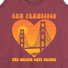 Women's - Instant Message - San Fran Golden Gate Heart Graphic Racerback Tank - 2 of 4