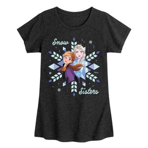 Girls' - Frozen 2 - Snow Sisters Fitted Short Sleeve Graphic T-Shirt - 1 of 4