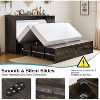 AMERLIFE Murphy Bed with Storage& Charging Station, Farmhouse Cabinet Bed, Noise-Free, for Guest Room, Apartment, or Office - 4 of 4