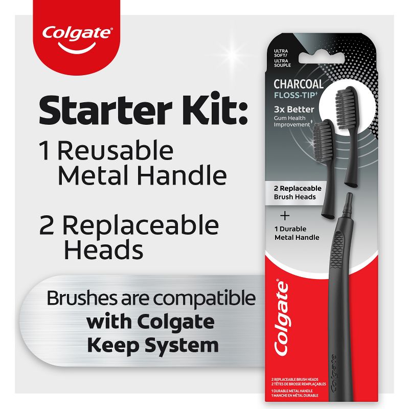 Colgate Keep Manual Toothbrush Charcoal Starter Kit BLACK - 1ct, 5 of 10