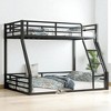 Twin XL Over Queen Metal Floor Bunk Bed Frame with Guardrails and Ladder, Space-Saving Heavy-Duty Bed ,kids bed - 2 of 4