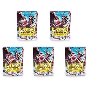 Dragon Shield 5 Packs Dragon Shield Matte Mini Japanese Pink 60 ct Card Sleeves Value Bundle! - 1 of 4