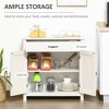 Farmhouse Sideboard Buffet Cabinet, Barn Door Style Kitchen Cabinet, 32inAccent cabinet for Kitchen, Living Room or Entryway, White Wash - 4 of 4