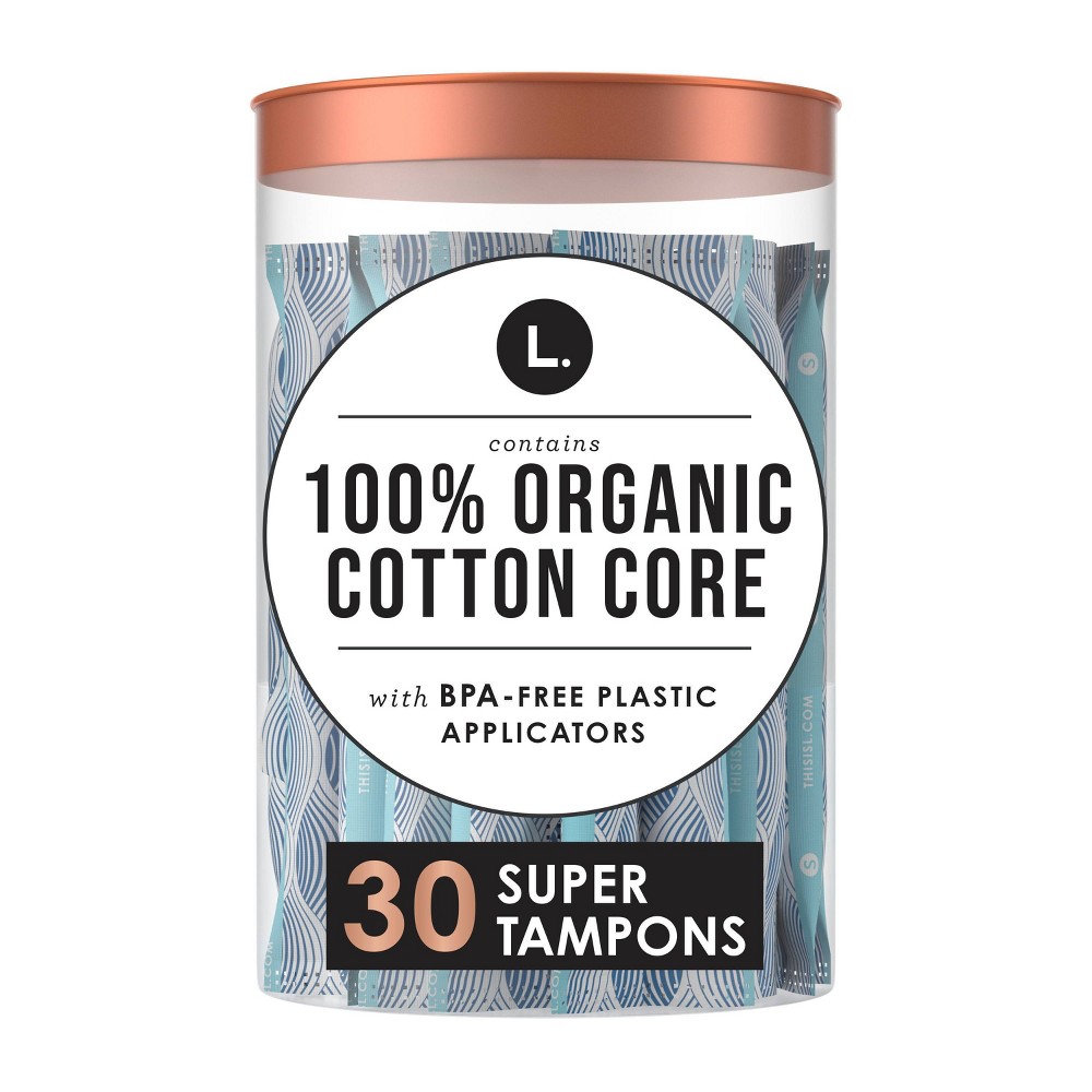 L. Organic Cotton Tampons  Super Absorbency  30 Count