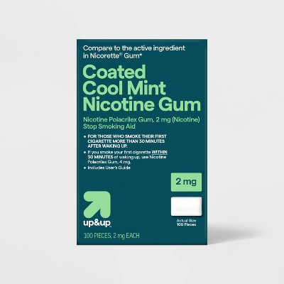 Coated Nicotine 2mg Gum Stop Smoking Aid - Mint - 100ct - up&up™