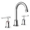 Classical Bathroom faucets for Sink 3 Holes, 8 inch Bathroom Faucet, Widespread Brushed Nickel Bathroom Faucet  (Chrome 2 Packs) - 2 of 4