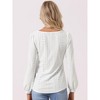 Allegra K Women's Casual Jacquard Hollow Out Square Collar Puff Long Sleeve Pullover Tops - 4 of 4