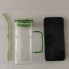 Glass Straw Cup, Square Glass Cup W/ Straw And Lid, High Borosilicate Glass Cup, Milk Cup, Juice Cup, Cold Drink Cup, Coffee Cup - 3 of 4