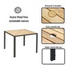 Aukfa 5-Piece All-Weather Woven Rope & Acacia Wood Square Patio Dining Set with Cushions - 2 of 4