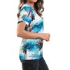 Nlife Womens Puff Short Sleeve Hawaiian Shirts Floral Tropic Printed Pleated V Neck Summer Casual T-Shirt Trendy Boho Blouses Tops - 4 of 4