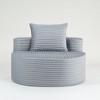 Vynxaria Compressed Sofa - Luxurious Corduroy Fabric, High-Density Sponge, No Assembly Required, Throw Pillows for Living Room/Apartment - 4 of 4