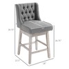 Sapphtopaz Wingback Bar Stools Upholstered Swivel Dining Chairs with Tufted Back High Chair Set of 2 for Kitchen Island, Cafe, Dining Room - 4 of 4