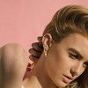 Gold Huggie Small Hoop Earrings with Charm Personalized /Star/Cross/Lock/Key 18k Gold Plated Crystal Drop Dangle Earrings for Women - 2 of 4