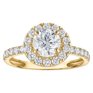 Naturalux 14K Gold 1.65 cttw Lab Grown Diamond Halo Ring - 1 of 4