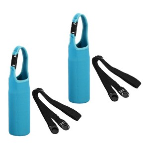 Unique Bargains Neoprene Insulated Removable Shoulder Straps Water Bottle Sling Bags 2.64"x7.28" 2 Pcs Blue - 1 of 4