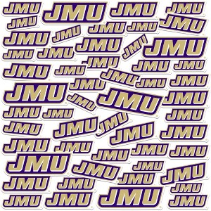 James Madison University Primary Logo 50ct Vinyl Large Deluxe Stickers Variety Pack - 1 of 4