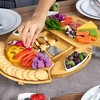 Royal Craft Wood Bamboo Large Cheese Round Board and Knife - 3 of 4