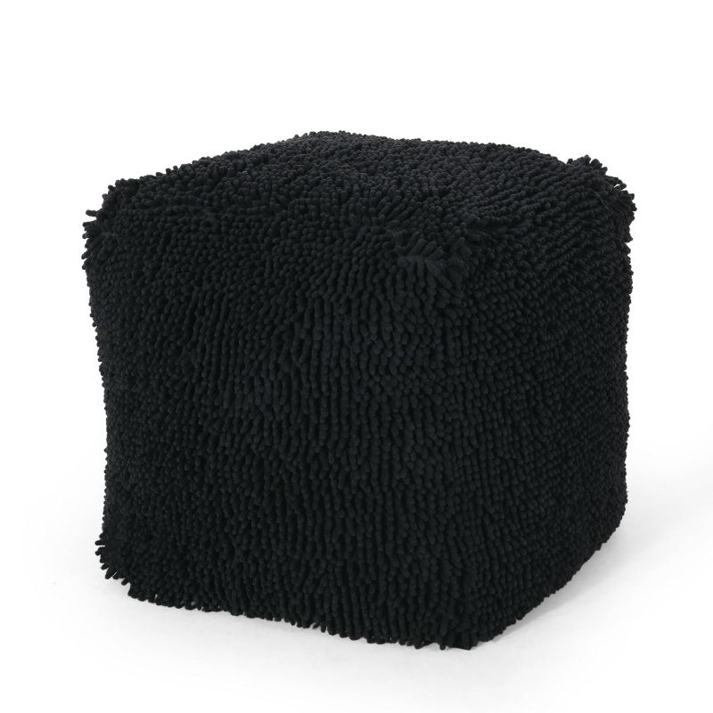 Moloney Modern Microfiber Chenille Cube Pouf - Christopher Knight Home, 1 of 10