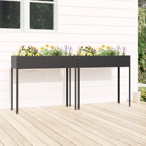 Garden Planters 2 pcs Anthracite Galvanized Steel vidaXL - 1 of 4