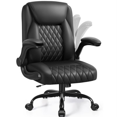 COMHOMA  Leather Office Chair, Big and Tall Office Chair 300LBS Wide Seat, High Back Executive Leather Chair Adjustable Task Chair Lumbar Back