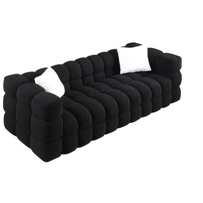NicBex 84.3 Inch Modern Boucle Couch,3-Seater Sofa with 2 Pillows for Living Room,Office,Apartment