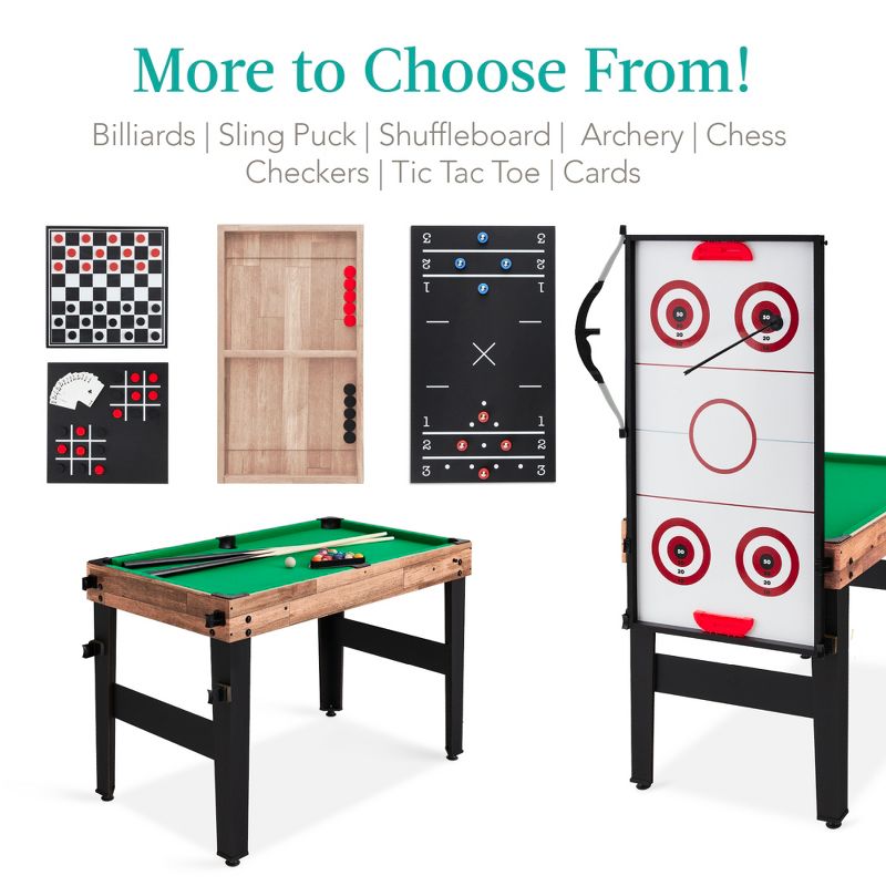 Best Choice Products 13-in-1 Combo Game Table Set w/ Ping Pong, Foosball, Basketball, Air Hockey, Archery, 6 of 11