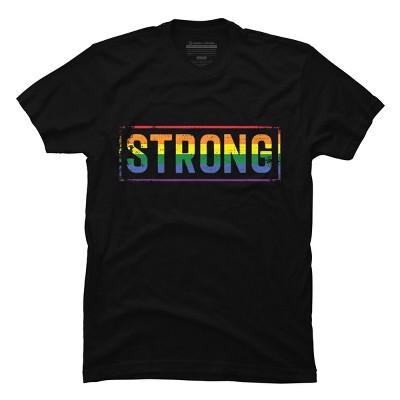 Adult Design By Humans Workout Pride Rainbow Strong By Avocato T-Shirt