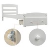 Platform Twin Bed Frame with Storage Drawer and Wood Slat Support No Box Spring Needed - 4 of 4