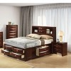 TiramisuBest Walnut 2-Piece Rubberwood Bedroom Set, Platform Bed with Nightstand, Queen - 3 of 4