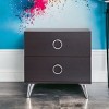 GlasFlength Nightstands Nightstand Modern Bedside Table Accent Bedside End Table with 2 Drawers for Bedroom Modern, Brown, 17"*20"*20" - 3 of 4
