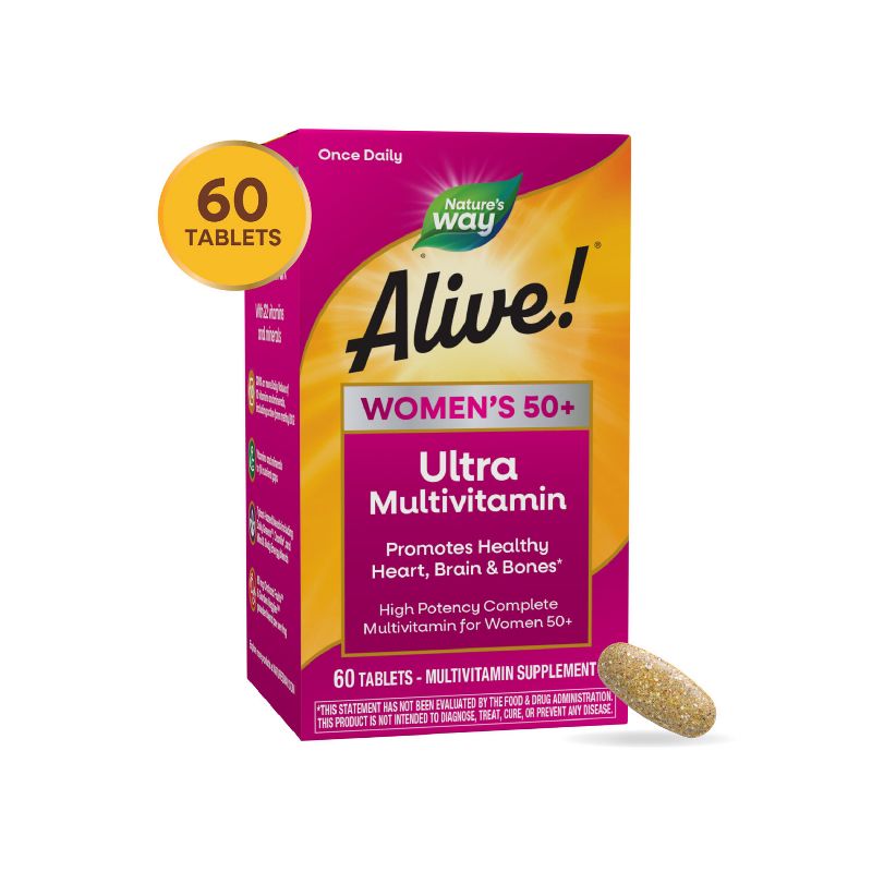 Nature&#39;s Way Alive! Women&#39;s 50+ Ultra Multivitamin Tablets - 60ct, 3 of 13