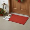 HomeRoots 17" X 29" Red White And Black Christmas Snowman Outdoor Coir Door Mat - 2 of 4