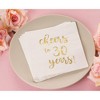 Juvale 50 Pack Cheers to 30 Years Cocktail Napkins for 30th Birthday, Anniversary Party Supplies, 3-Ply, White and Gold Foil, 5 x 5 In - 4 of 4